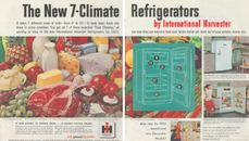 International Harvester 1953 los nuevos 7 refrigeradores climáticos anuncio impreso 2 páginas