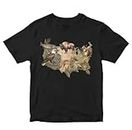Heybroh Kids T-Shirt American Wildlife Map 100% Cotton Boy's Girl's Regular Fit Unisex T-Shirt (Black; 3-4 Years)