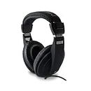 Metronic 480143 Wired Headphones Black, Lightweight and Adjustable, Stereo, 6 m Cord, 3.5 mm Jack Plug + 6.35 mm Adapter