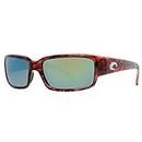 Costa Del Mar Caballito CL 10 Tortoise Sunglasses for Womens - Size 580G (Green Mirror Lens)