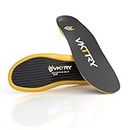 VKTRY Gold Performance Insoles–Customized Carbon Fiber Inserts, Non-Cleated Shoes–Basketball, Volleyball, Racquet Sports, Running & More–Run Faster, Jump Higher, Recover Quicker, Protect from Injury,