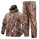 YEVHEV Hunting Gear Suit for Men Camouflage Hunting Hoodie Jacket and Pants Camo Coat Windproof