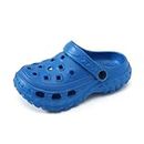 SECHRITE Boys Girls Classic Garden Clogs Shoes for Kids Waterproof Water Shoes Indoor Outdoor Slippers - Toddler/Little Kid/Big Kid, Blue, 1.5-2 Big Kid