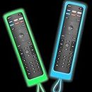 2 Pack Remote Cover for VIZIO Smart TV Remote Cover, Silicone Glow in The Dark, Protective Case for VIZIO Remote Cover Silicone (Glow Blue+Glow Green)