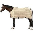 Dura-Tech Irish Knit Anti-Sweat Stable Horse Sheet | Cotton Material | Anti-Rub Front Lining Horse Sheets | Adjustable Fit Horse Blankets & Sheets | Cushioning at Wither | Color Natural | Size 74