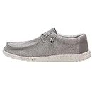 Hey Dude Men's Wally Sox Ash Size 12 | Men’s Shoes | Men's Lace Up Loafers | Comfortable & Light-Weight