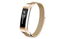 AQUARIUS Replacement milanese stainless steel wrist band For FItbit Alta Smart fitness trackers with Unique magnetic closure design (Gold)