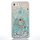 iPhone 6 Plus/ 6S Plus Case [with Tempered Glass Screen Protector],Mo-Beauty Flowing Liquid Floating Bling Shiny Sparkle Glitter Case Cover for Apple iPhone 6 Plus/ 6S Plus 5.5 Inches (Blue)