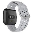 iBazal Wrist Band Compatible with Fitbit Versa/Versa 2/Versa Lite Bands Watchbands Bracelets Belts Replacement for Fitbit Blaze Bracelet Wristbands Mens Boys Watches - Light Gray