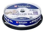 Verbatim 64308 8.5GB Blank Double Layer DVD+R DL 8X Speed IJP Ink Jet Printable White (Pack of 10 Disc Cake Box)
