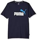 PUMA Ess+ 2 col Logo Tee Maglietta, Blu, M Unisex-Adulto