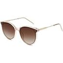 SOJOS Classic Oversized Round Sunglasses Womens Mens Trendy Large Frame Sunnies SJ2068, Clear Brown/Gradient Brown
