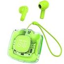 Little Finger Ultrapods TWS Earbud Transparent Design, 30 Hrs Playtime with Fast 30 Hrs Playtime with Fast Charging Bluetooth 5.313mm HD BASS Drivers (Green)