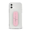 Tirita Personalised Phone Grip Band - 4-Way Adjustable Mobile Phone Holder - Light, Slim, Stick-On Smartphone Gripper - Compatible With Most Phones Cases - [04- Blush Pink Handwritten]