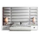Hispania Home Klass Panel 4 Piece Bedroom Set Upholstered, Solid Wood in Brown/White | Queen | Wayfair Klass117-QNS
