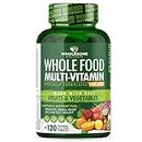 Whole Food Multivitamin for Men (120 Tablets) - Natural Multi Vitamins, Minerals, Organic Extracts - Vegan Vegetarian - Best for Daily Energy, Brain, Heart, Eye Health