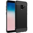 JETech Slim Fit Case Compatible with Samsung Galaxy S9 (NOT for Plus +), Thin Phone Cover with Shock-Absorption and Carbon Fiber Design (Black)