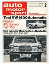 Auto Motor und Sport car magazine January 20 1968 German excellent shape