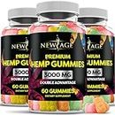 NEW AGE Naturals Advanced Hemp Gummies - Natural Hemp Oil Infused Gummies (3000 (Pack of 3))