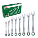 Bosch Wrenches Ratchet Set 8-Piece, Rust-Resistant, Size Indication