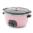 GreenLife Cook Duo Healthy Ceramic Nonstick Programmable 6 Quart Family-Sized Slow Cooker, PFAS-Free, Removable Lid and Pot, Digital Timer, Adjustable Temperature Control, Dishwasher Safe Parts, Pink