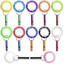 Leery 12pcs Metal Sport Whistles & 12pcs Stretchable Coil Wrist Keychain Ring Bracelets for Coaches Referees Lifeguarding Survival Emergency Training Outdoor Adventure or Camping Trip