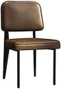 CS-STO Household Chairs, Stools,Vintage Dining Chair Office Chair, Leather Soft Cushion Backrest Metal Legs, Home Bar Chair Industrial Wind Restaurant Cafe Dining Chair Office,Black wood foot stool