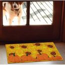 Toland Home Garden Sunflowers and Pumpkins 30 in. x 18 in. Non-Slip Indoor Door Mat Synthetics in Brown/Orange | 18 W x 30 D in | Wayfair 800278