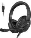 EKSA Headset with Microphone for Laptop, Wired Computer Headset with Volume