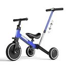 KORIMEFA 4 IN 1 Triciclo Bambini Triciclo con Maniglione di Spinta il Genitore per 1-3 Anni Ragazzi Ragazze Triciclo per Bambini Bicicletta Equilibrio Sedile e Maniglia Regolabili