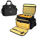 DJ Cable File Gig Bag DJ Equipment Organizer Bag with 4 Detachable Dividers and Padded Bottom,Travel Music Bag for Professional DJ Gear,Sound Equipment, Musical Instrument and Accessories