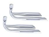 Alta Bicycle Lowrider Double Straight Oblique Muffler Tailpipe, Multiple Colors. (Chrome)