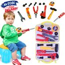 DIY Gift Box Tool Set Saw Role Play Pretend Toy Builder Kids Screwdriver Work
