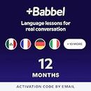 Babbel Language Learning Software - Learn to Speak Spanish, French, English, & More - All 14 Languages Included, Audio Lessons - Compatible with iOS, Android, Mac & PC (x Month Subscription)