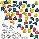 50 Pack of Premium Climbing Holds Stones High Grip Polyresin with Galvanised Steel Fixings (Multicoloured)