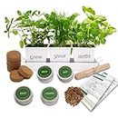 Grow Your Own Kits of Herb Garden, Planter of 3 Pots, Organic Herb Growing Kit Chives, Basil, Mint Dill Seeds, Garden Gifts, Mums, Women Kitchen Sett