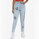 Disney Jeans | Disney Mickey Mouse Steamboat Willie High Waist Skinny Jeans Nwt | Color: Black/Blue | Size: 1j