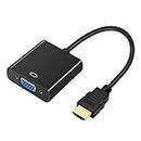 DTECH HDMI to VGA Adapter Cable for Computer Monitor PC TV 1080P HD Video (Male HDMI Input to VGA Output Female Connector)