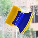 ignito Magnetic Double Side Window Cleaner Tool Glazed Two Sided Glass Cleaning Wiper Brush with 2 Extra Cleaning Cotton Pads Squeegee Washing Equipment Household Glass Cleaner