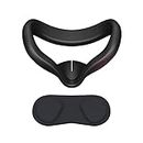 VR Face Cover and Lens Cover for Oculus Quest 2, Sweatproof Silicone Face Pad Mask & Face Cushion for Oculus Quest 2 VR Headset (Black)