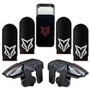 PUBG Mobile Gaming Combo: 6 Fingers Operation Gaming Triggers, 4 Sarafox Carbon Fibre Finger Sleeves, and Premium Metal Case -