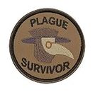 Plague Survivor Patch Geek Merit Badge Patch Tactical Morale Patch with Hook and Loop(Brown)