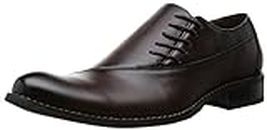 Zinc 5884 Men's Business Shoes, Side Lace, Plain Toe, Dark Brown, 26.0 cm