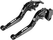GYMARK Brake Levers Motorcycle Clutch Levers Set Foldable Extendable CNC Fit for Kawasaki Vulcan S 650 2015-2023 Adjustable (Black)