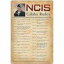 Retro Poster Tin Sign, NCIS-Gibbs-Rule Printed Canvas Decoration! Funny Family Cafe Kitchen Bathroom Man Cave Wall Decoration 12x16 Inch