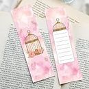 CVANU Set of 60 Floral Design Printed on Double Sided Bookmark with Lamination for Book Readers (15.1cmX4.47cm)_C23