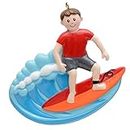 MAXORA Surfing Boy Christmas Ornament for Personalization