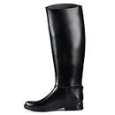 Horze Chester Rubber Tall Riding Boots, for Wet Weather Use, Waterproof, Unlined, Black, 3.5