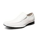 Bruno Marc Men's Giorgio-1 White Leather Lined Dress Loafers Shoes Size 10 US/ 9 UK
