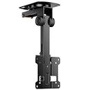 WALI Folding Ceiling TV Mount, Swivel and Flip Down TV Bracket for 13 to 27 inch Flat Screens up to 44 Lbs, Under Cabinet Mounting Saving Space Max VESA 100x100mm(FCM101), Black